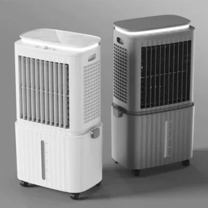 Standing Air Purifier Detachable Split Air Cooler Conditioners Fan with Glass Cover 3 Speed Spray Remote Control for Office
