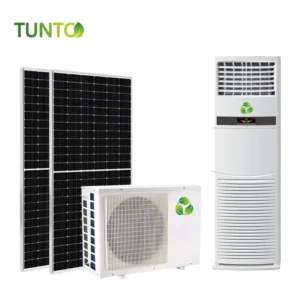 TUNTO 6HP 4 Ton 48000BTU Energy Saving Inverter Hybrid Solar Floor Stand ACDC Solar Air Conditioner Remote Control Commercial