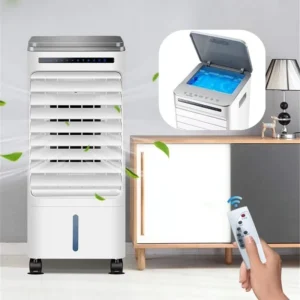 Water Cooling Indoor Air Cooler Fan and Humidifier Water Tank 3-in-1 Mobile Air Conditioning Fan with Remote Control