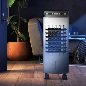 Water Filled Air Conditioning Fan 4L Portable Evaporative Air Cooler with Ice Packs 50W High Airflow Cooling Fan