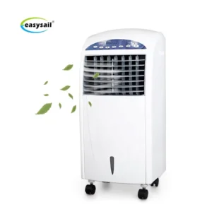 White 3 Speed Portable Evaporative Air Cooler Fan with Remote Control Timer Small Personal Floor Standing Household Use Electric