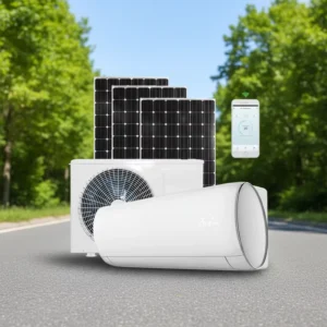 100% Energy Saving On grid ACDC Hybrid 24000btu Solar Air Conditioner Solar Energy Photovoltaic Air Conditioning