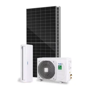 12000 18000 BTU 2HP 100% Solar Battery Powered Hybrid Split Wall Mounted Air Conditioner Cooling Heating Remote Control