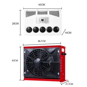 24v 12 V Truck Car Battery AC System RV Electric RV Bus Split Air Conditioner Parking Air Conditioner Unit with R134a