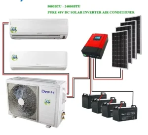 48V DC Off Grid Solar Powered Air Conditioner System 12000BTU Split Air Conditioner System
