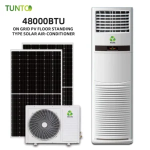 6hp 4 Ton 48000BTU Energy Saving Hybrid Solar Floor Stand Air Conditioner ACDC Solar R32 Refrigerant Villa