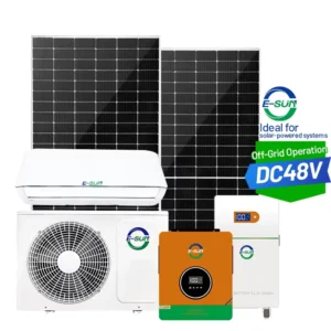 9000 Btu Hybrid DC Solar Air Conditioner 48V Off Grid Split System Household Self Sustaining Low Carbon Cooling High Efficiency
