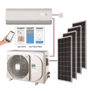 9000BTU 1HP Solar Air Conditioning System Cooling Heating DC48V for Home Monocrystalline Silicon Panel MPPT Lifepo4