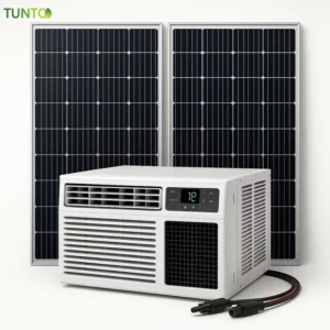 ACDC Hybrid R134a 4000-24000 BTU Window Type Solar Air Conditioner with Solar Panels and Batteries