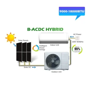 Factory Direct Sales China Manufacturer 48V 100% Off Grid AC DC Hybrid Solar Energy Saving Air Conditioner