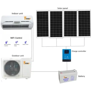 Fenay TKF 35GW DC 12000BTU Cooling Heating Solar Air Conditioner Off Grid DC48V with EER 4.7 COP 5.2