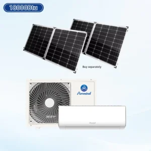 High Efficiency Variable Frequency Off Grid Solar Air Conditioner System 18000BTU for Household Outdoor Car Use
