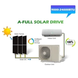 Home 24000btu DC Low Noise Solar Hybrid Split Air Conditioner Split Type AC DC Direct Drive Solar Panel Powered
