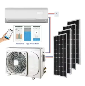 Hybrid Solar System Air Conditioner with Solar Panels