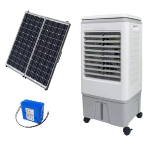 New 12L DC Mini Solar Air Cooler Mobile Electric Air Conditioner with Rechargeable Battery AC Power Source