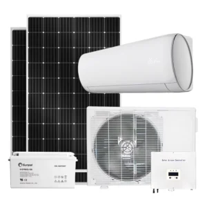 Solar Powered DC Inverter Air Conditioner Off Grid 12000BTU 18000BTU 5kW with 48V Battery and Solar Panels